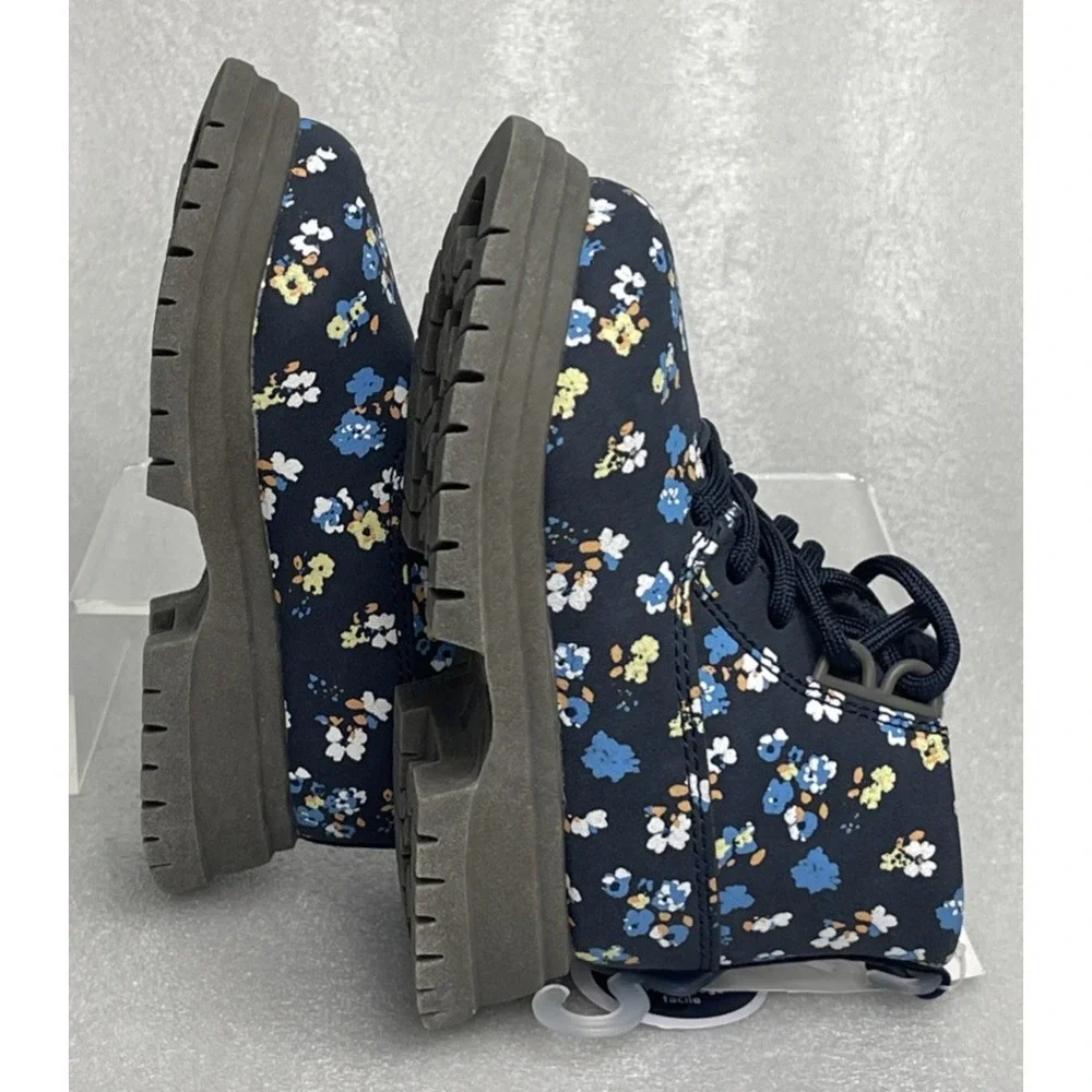 Oshkosh Floral Flower Print Blue‎ Fashion Boots Toddler Girls Size 5 NEW